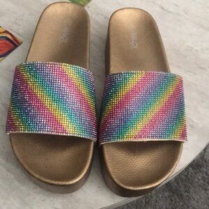 SALE‼️ Rainbow Bling Slides​